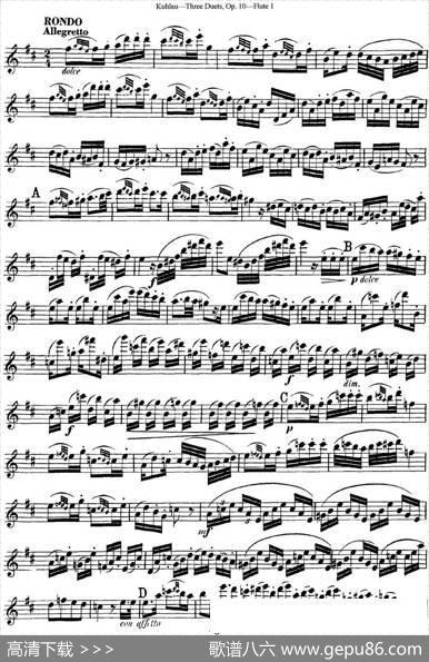 库劳长笛二重奏练习曲Op.10——Flute1（No.2）|Kuhlau(库劳)