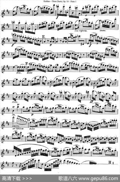 库劳长笛二重奏练习曲Op.10——Flute1（No.2）|Kuhlau(库劳)