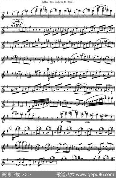 库劳长笛二重奏练习曲Op.10——Flute1（No.3）|Kuhlau(库劳)