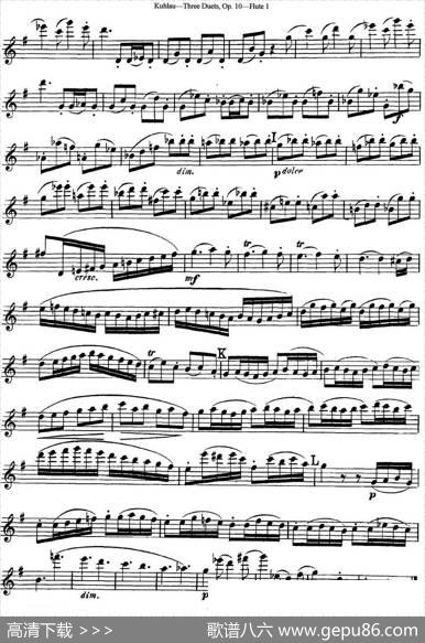 库劳长笛二重奏练习曲Op.10——Flute1（No.3）|Kuhlau(库劳)