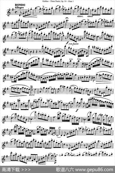 库劳长笛二重奏练习曲Op.10——Flute1（No.3）|Kuhlau(库劳)