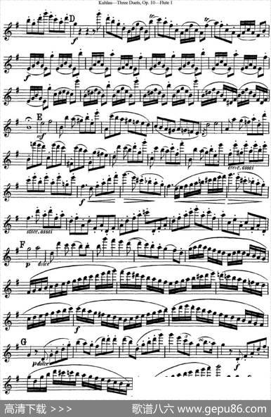 库劳长笛二重奏练习曲Op.10——Flute1（No.3）|Kuhlau(库劳)