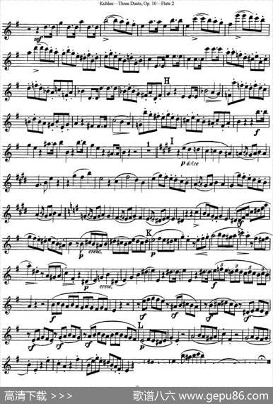 库劳长笛二重奏练习曲Op.10——Flute2（No.1）|Kuhlau(库劳)