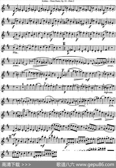 库劳长笛二重奏练习曲Op.10——Flute2（No.2）|Kuhlau(库劳)