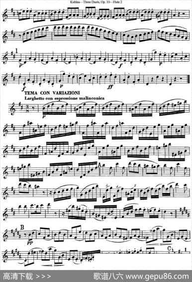 库劳长笛二重奏练习曲Op.10——Flute2（No.2）|Kuhlau(库劳)