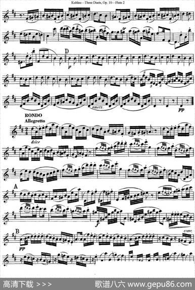库劳长笛二重奏练习曲Op.10——Flute2（No.2）|Kuhlau(库劳)