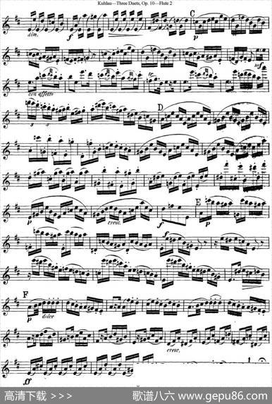 库劳长笛二重奏练习曲Op.10——Flute2（No.2）|Kuhlau(库劳)