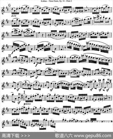 库劳长笛二重奏练习曲Op.10——Flute2（No.2）|Kuhlau(库劳)