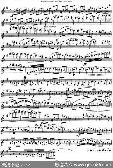 库劳长笛二重奏练习曲Op.10——Flute2（No.3）|Kuhlau(库劳)