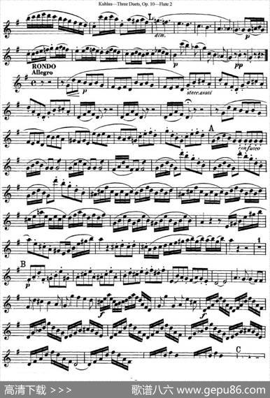 库劳长笛二重奏练习曲Op.10——Flute2（No.3）|Kuhlau(库劳)