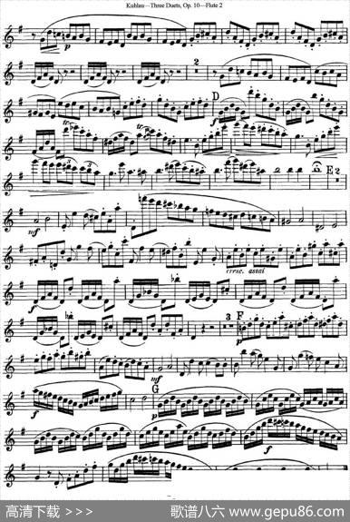 库劳长笛二重奏练习曲Op.10——Flute2（No.3）|Kuhlau(库劳)