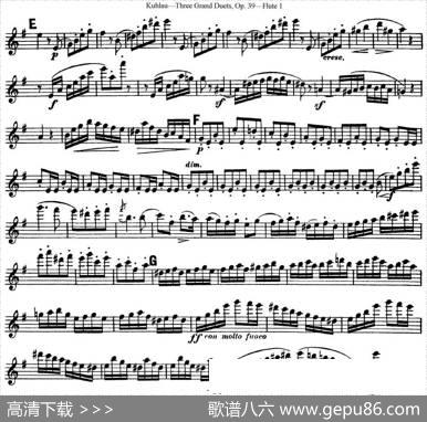 库劳长笛二重奏大练习曲Op.39——Flute1（No.1）|Kuhlau(库劳)