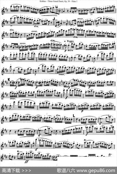 库劳长笛二重奏大练习曲Op.39——Flute1（No.3）|Kuhlau(库劳)