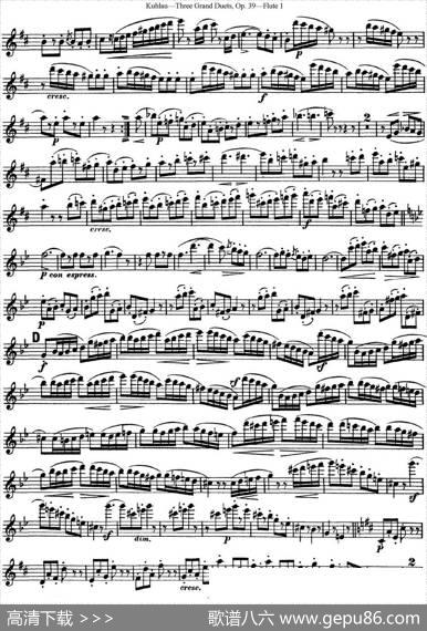 库劳长笛二重奏大练习曲Op.39——Flute1（No.3）|Kuhlau(库劳)