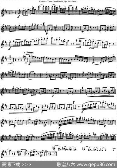 库劳长笛二重奏大练习曲Op.39——Flute1（No.3）|Kuhlau(库劳)