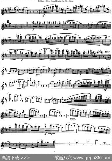 库劳长笛二重奏大练习曲Op.39——Flute1（No.3）|Kuhlau(库劳)