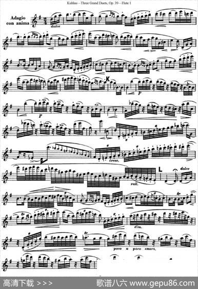 库劳长笛二重奏大练习曲Op.39——Flute1（No.3）|Kuhlau(库劳)