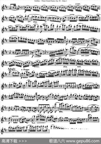 库劳长笛二重奏大练习曲Op.39——Flute1（No.3）|Kuhlau(库劳)