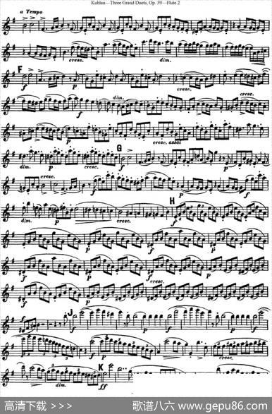 库劳长笛二重奏大练习曲Op.39——Flute2（No.1）|Kuhlau(库劳)