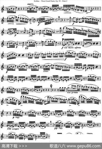 库劳长笛二重奏大练习曲Op.39——Flute2（No.1）|Kuhlau(库劳)