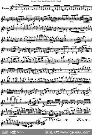 库劳长笛二重奏大练习曲Op.39——Flute2（No.1）|Kuhlau(库劳)