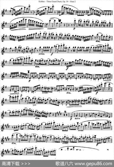 库劳长笛二重奏大练习曲Op.39——Flute2（No.1）|Kuhlau(库劳)