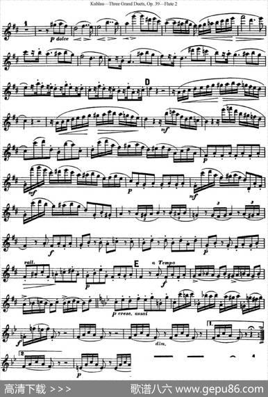 库劳长笛二重奏大练习曲Op.39——Flute2（No.2）|Kuhlau(库劳)