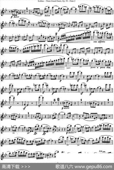 库劳长笛二重奏大练习曲Op.39——Flute2（No.2）|Kuhlau(库劳)