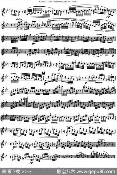库劳长笛二重奏大练习曲Op.39——Flute2（No.2）|Kuhlau(库劳)