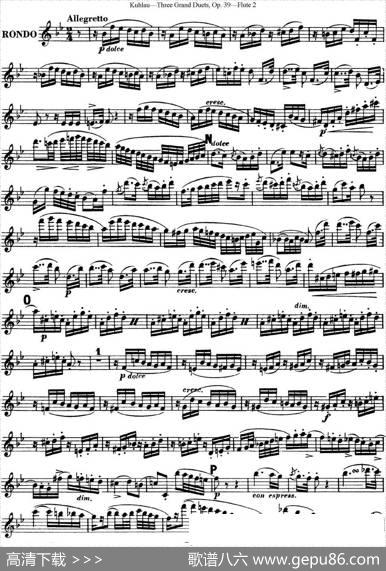 库劳长笛二重奏大练习曲Op.39——Flute2（No.2）|Kuhlau(库劳)