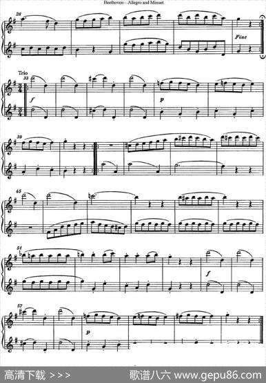 贝多芬快板及小步舞曲二重奏|Beethoven（贝多芬）