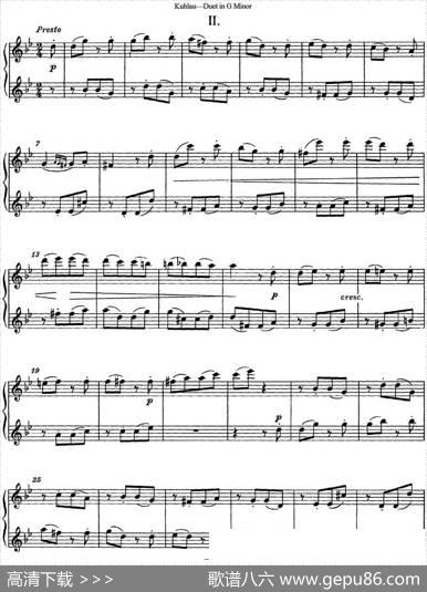 库劳g小调长笛二重奏练习曲（No.2）|Kuhlau(库劳)