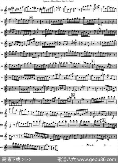 匡茨G大调长笛二重奏Op.2——Flute1（No.2）|Quantz（匡茨）