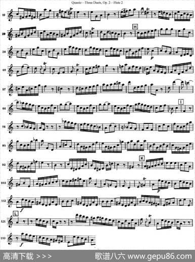 匡茨G大调长笛二重奏Op.2——Flute2（No.2）|Quantz（匡茨）