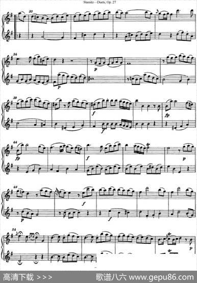 斯塔米茨二重奏长笛练习曲Op.27（No.1）|Stamitz(斯塔米茨)