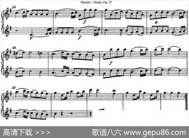 斯塔米茨二重奏长笛练习曲Op.27（No.1）|Stamitz(斯塔米茨)