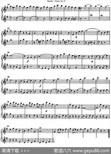 斯塔米茨二重奏长笛练习曲Op.27（No.3）|Stamitz(斯塔米茨)