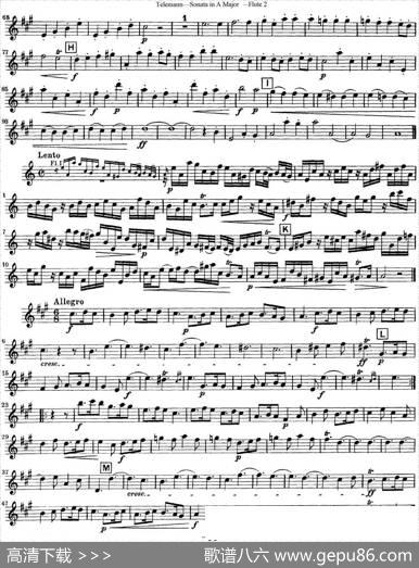 台莱曼A大调双长笛与钢琴奏鸣曲|Telemann（台莱曼）