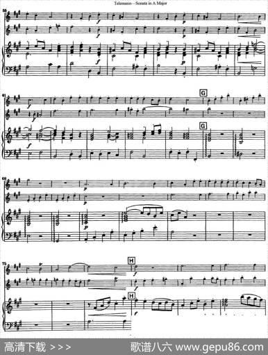 台莱曼A大调双长笛与钢琴奏鸣曲|Telemann（台莱曼）
