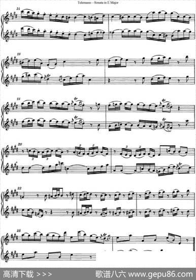 台莱曼E大调双长笛奏鸣曲（No.1）|Telemann（台莱曼）