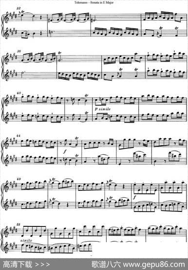 台莱曼E大调双长笛奏鸣曲（No.2）|Telemann（台莱曼）