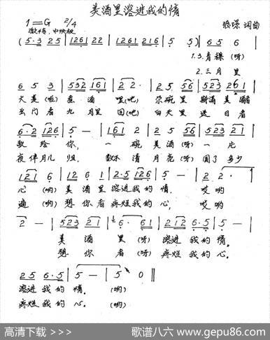 美酒里容进我的情（张璟词曲） - 张璟|张璟