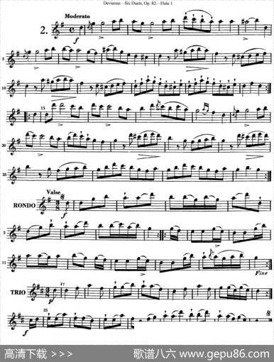 德维埃纳六个长笛二重奏小段Op.82——Flute1（NO.2）|Devienne（德维埃纳）