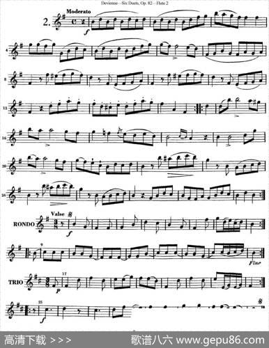 德维埃纳六个长笛二重奏小段Op.82——Flute2（NO.2）|Devienne（德维埃纳）