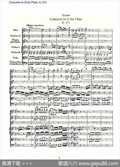 ConcertoinGforFlute,K.313（G调长笛协奏曲,K.313）