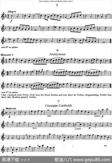 斯勒新老风格长笛练习重奏曲（第一部分）（NO.5-NO.7）|SiegfriedThieleS.(斯勒)