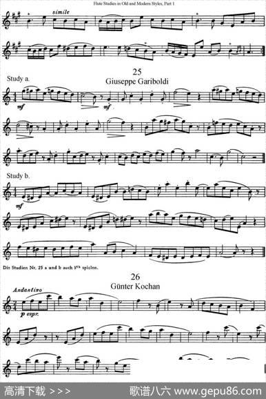 斯勒新老风格长笛练习重奏曲（第一部分）（NO.22-NO.26）|SiegfriedThieleS.(斯勒)