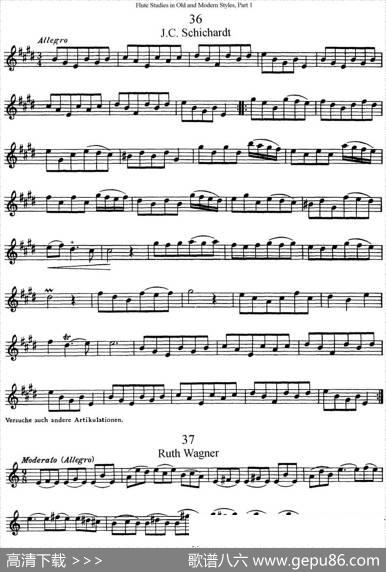 斯勒新老风格长笛练习重奏曲（第一部分）（NO.36-NO.42）|SiegfriedThieleS.(斯勒)