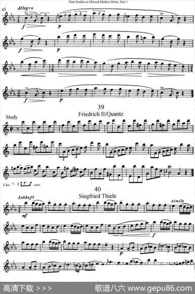 斯勒新老风格长笛练习重奏曲（第一部分）（NO.36-NO.42）|SiegfriedThieleS.(斯勒)