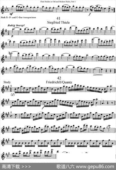 斯勒新老风格长笛练习重奏曲（第一部分）（NO.36-NO.42）|SiegfriedThieleS.(斯勒)